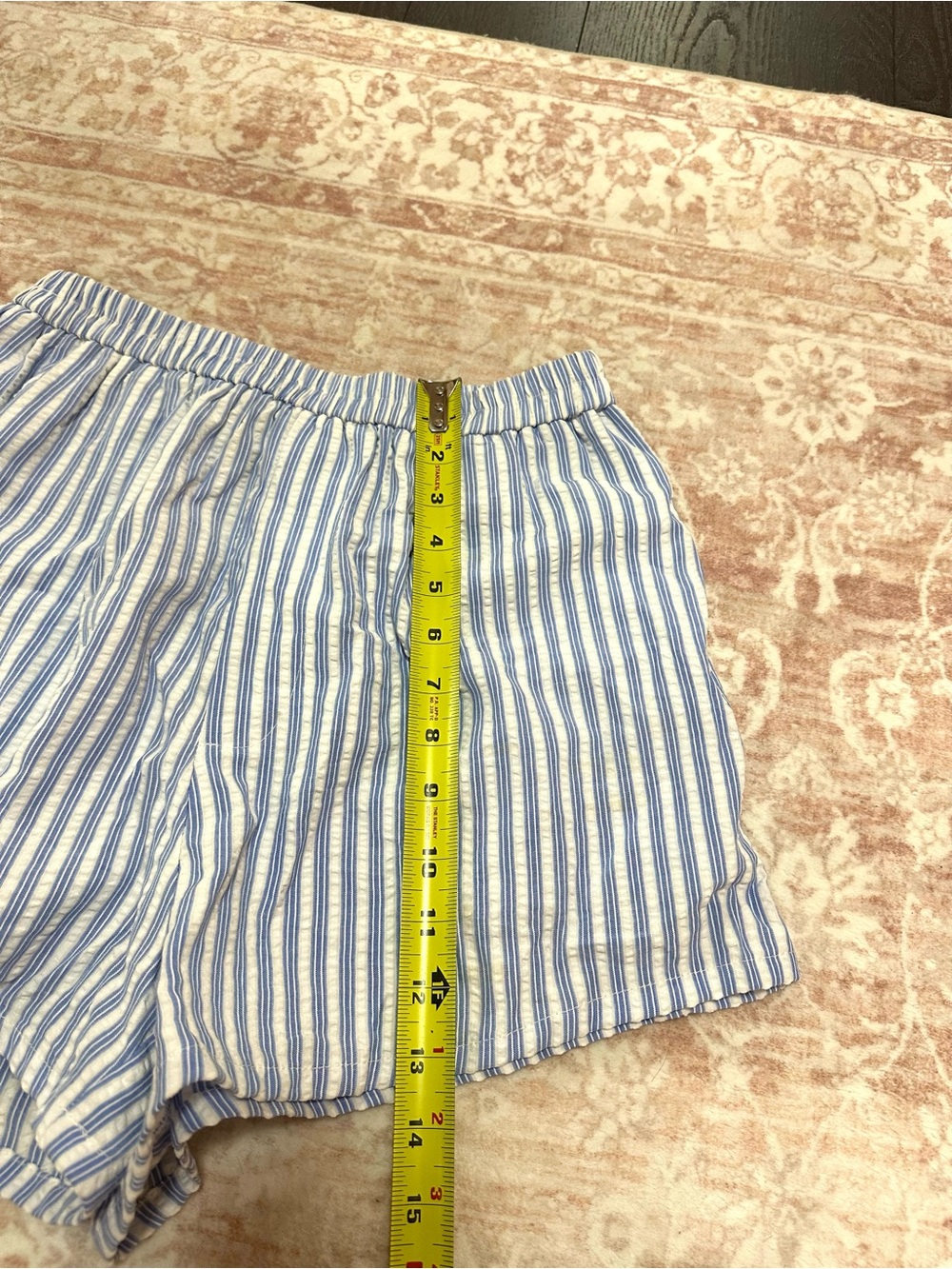 Cupshe 🩵 Striped Cotton Blend Shorts W/ Pockets - Picture 6 of 7